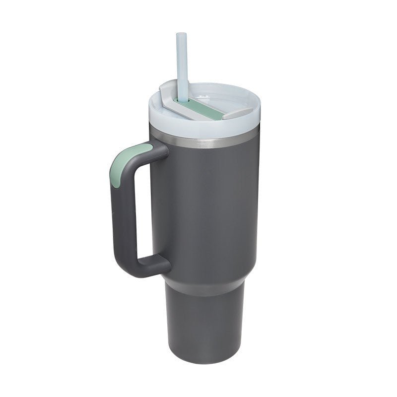 40 Oz Tumbler With Handle Straw Insulated, Stainless Steel Spill Proof Vacuum Coffee Cup Tumbler With Lid Tapered Mug Gifts For Valentine Lover Suitable For Car Gym Office Travel - Trendify Store