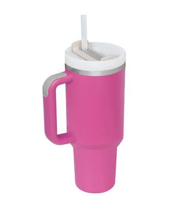 40 Oz Tumbler With Handle Straw Insulated, Stainless Steel Spill Proof Vacuum Coffee Cup Tumbler With Lid Tapered Mug Gifts For Valentine Lover Suitable For Car Gym Office Travel - Trendify Store