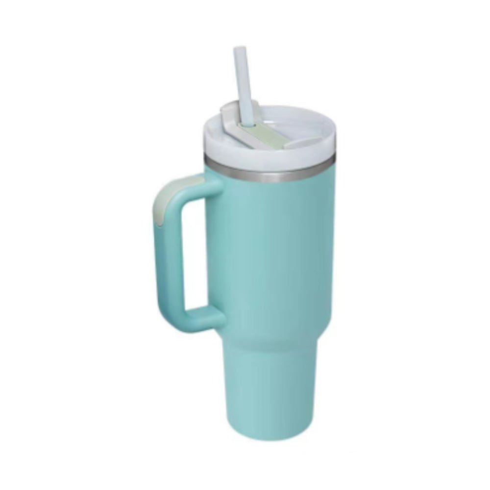 40 Oz Tumbler With Handle Straw Insulated, Stainless Steel Spill Proof Vacuum Coffee Cup Tumbler With Lid Tapered Mug Gifts For Valentine Lover Suitable For Car Gym Office Travel - Trendify Store
