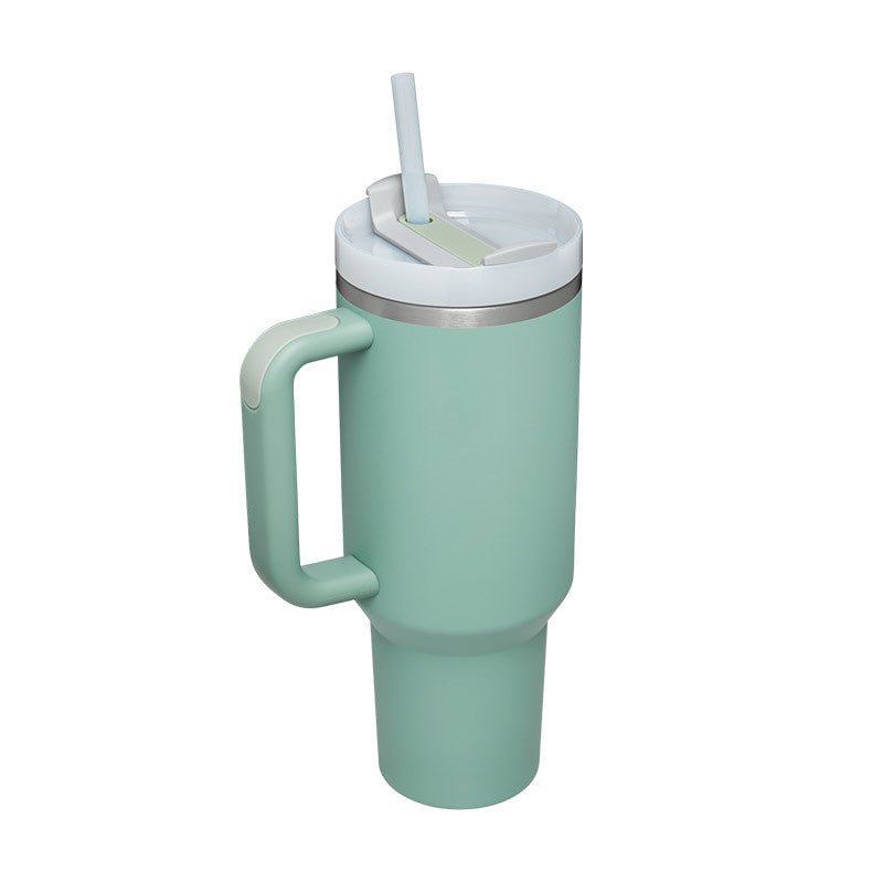 40 Oz Tumbler With Handle Straw Insulated, Stainless Steel Spill Proof Vacuum Coffee Cup Tumbler With Lid Tapered Mug Gifts For Valentine Lover Suitable For Car Gym Office Travel - Trendify Store