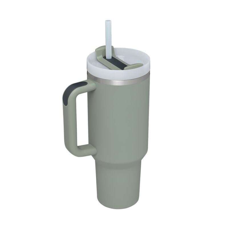 40 Oz Tumbler With Handle Straw Insulated, Stainless Steel Spill Proof Vacuum Coffee Cup Tumbler With Lid Tapered Mug Gifts For Valentine Lover Suitable For Car Gym Office Travel - Trendify Store