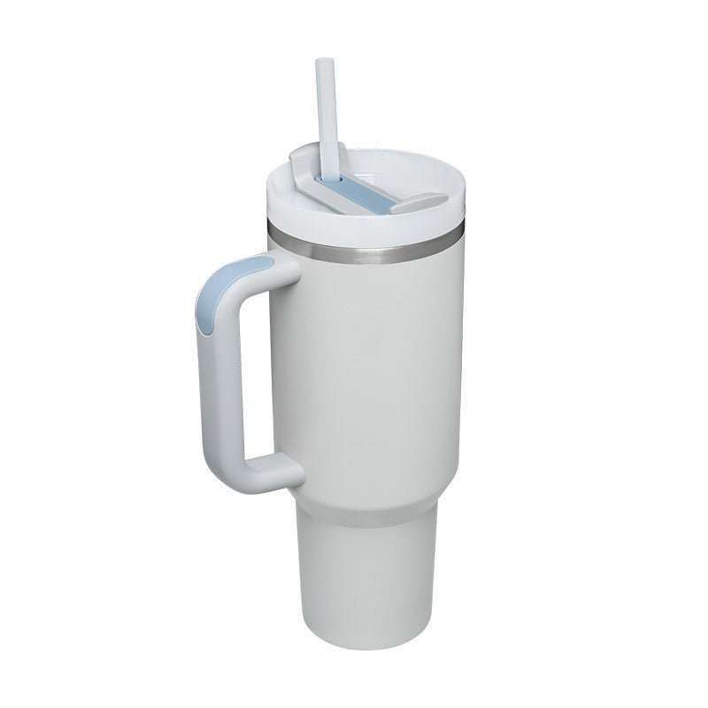 40 Oz Tumbler With Handle Straw Insulated, Stainless Steel Spill Proof Vacuum Coffee Cup Tumbler With Lid Tapered Mug Gifts For Valentine Lover Suitable For Car Gym Office Travel - Trendify Store