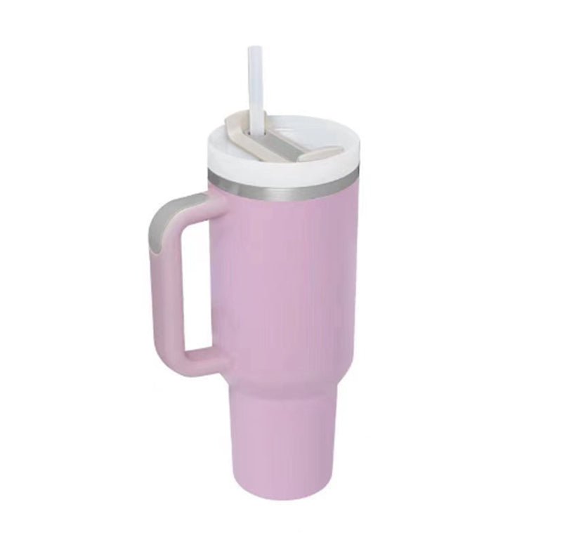 40 Oz Tumbler With Handle Straw Insulated, Stainless Steel Spill Proof Vacuum Coffee Cup Tumbler With Lid Tapered Mug Gifts For Valentine Lover Suitable For Car Gym Office Travel - Trendify Store