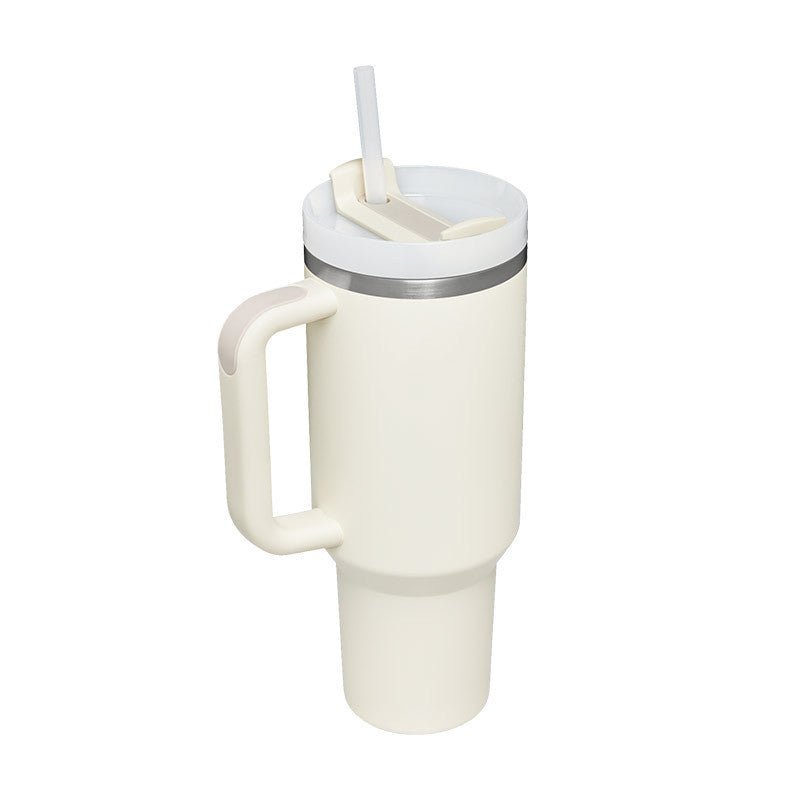 40 Oz Tumbler With Handle Straw Insulated, Stainless Steel Spill Proof Vacuum Coffee Cup Tumbler With Lid Tapered Mug Gifts For Valentine Lover Suitable For Car Gym Office Travel - Trendify Store