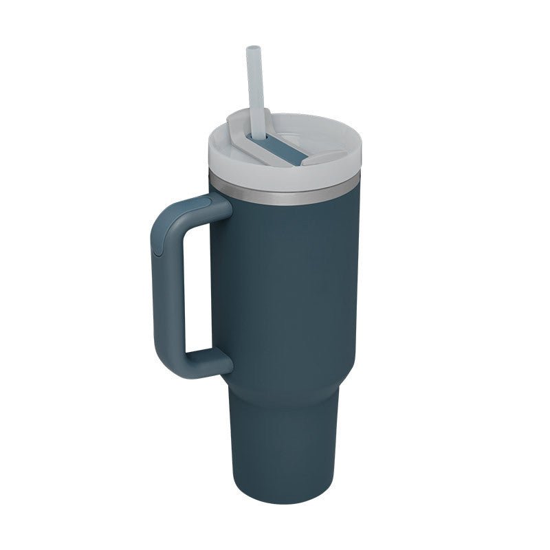 40 Oz Tumbler With Handle Straw Insulated, Stainless Steel Spill Proof Vacuum Coffee Cup Tumbler With Lid Tapered Mug Gifts For Valentine Lover Suitable For Car Gym Office Travel - Trendify Store
