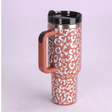 40 Oz Tumbler With Handle Straw Insulated, Stainless Steel Spill Proof Vacuum Coffee Cup Tumbler With Lid Tapered Mug Gifts For Valentine Lover Suitable For Car Gym Office Travel - Trendify Store