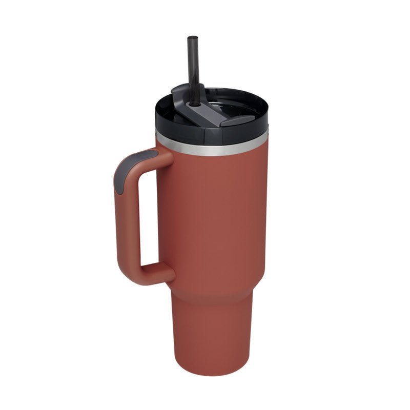 40 Oz Tumbler With Handle Straw Insulated, Stainless Steel Spill Proof Vacuum Coffee Cup Tumbler With Lid Tapered Mug Gifts For Valentine Lover Suitable For Car Gym Office Travel - Trendify Store