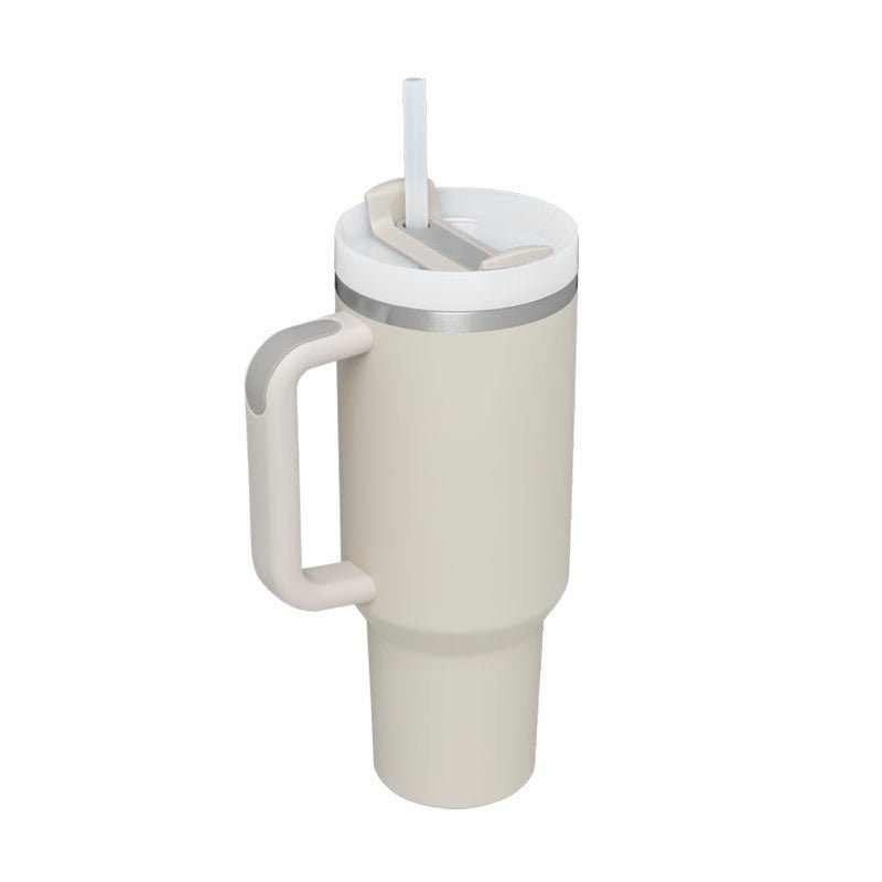 40 Oz Tumbler With Handle Straw Insulated, Stainless Steel Spill Proof Vacuum Coffee Cup Tumbler With Lid Tapered Mug Gifts For Valentine Lover Suitable For Car Gym Office Travel - Trendify Store