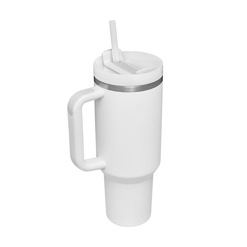 40 Oz Tumbler With Handle Straw Insulated, Stainless Steel Spill Proof Vacuum Coffee Cup Tumbler With Lid Tapered Mug Gifts For Valentine Lover Suitable For Car Gym Office Travel - Trendify Store