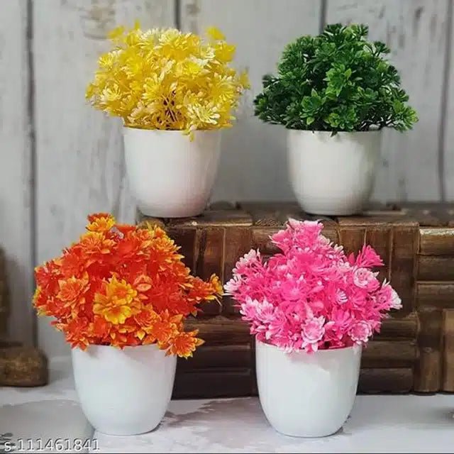 Artificial Plants with Pot (Multicolor, Set of 4) - Trendify Store