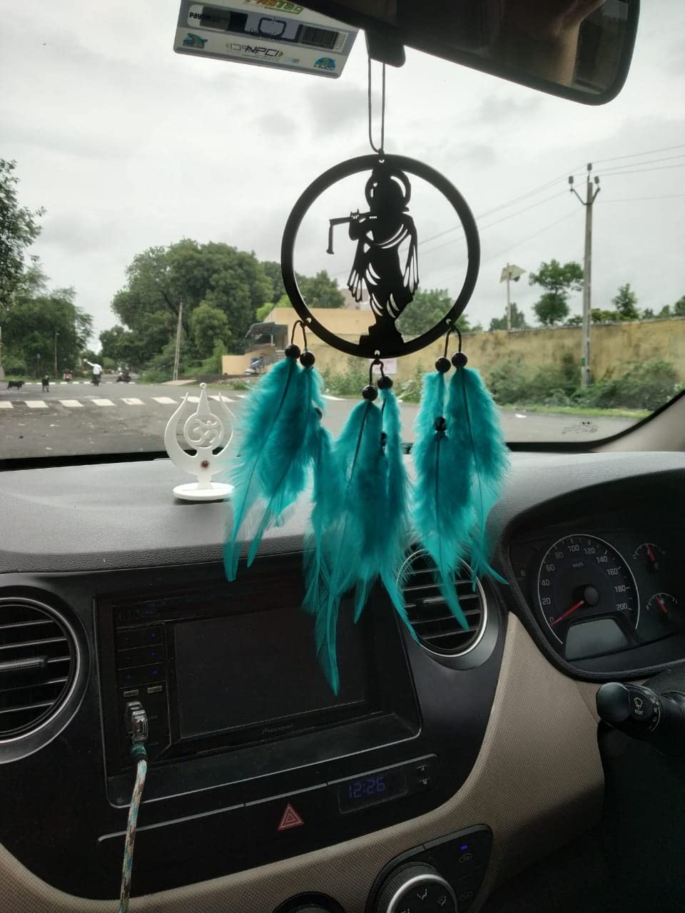 Car Hanging Handmade Hanging Wall Hangings, Home Decor Garden, Car, Outdoor Decorative Showpiece - 22 cm (Fabric, Multicolor). - Trendify Store