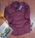 Full Sleeves Shirt for Men (Wine, M) - Trendify Store