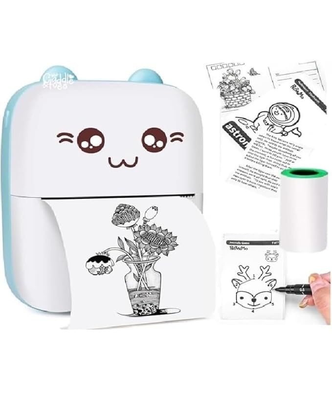 Mini Thermal Printer | Inkless Sticker Printer | USB APP Control Inkless Printer | Wireless Mini Pocket Printer for Labels, Stickers, Photos, Bookmarks, Cards, White - Trendify Store